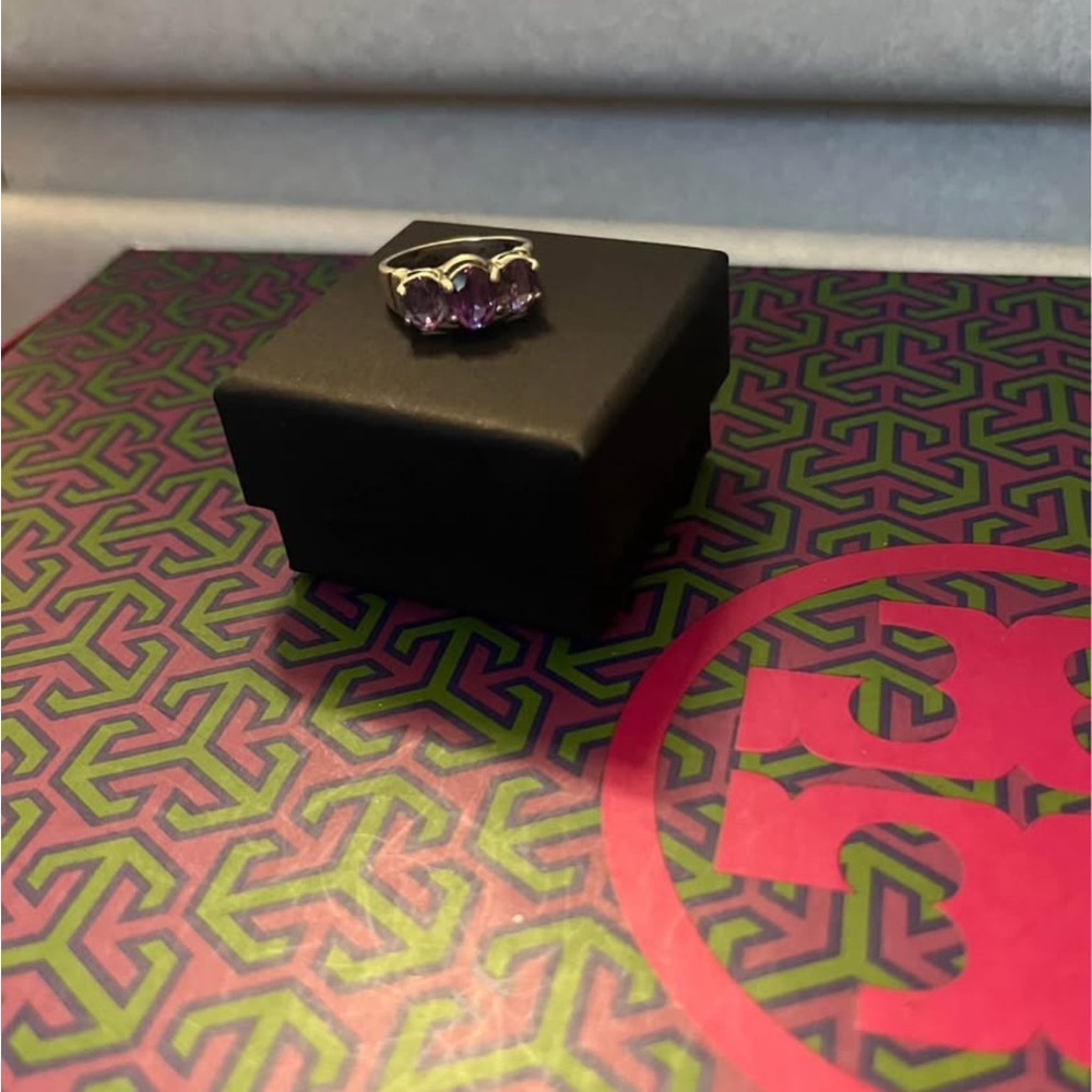 Silver Ring with Purple Stones